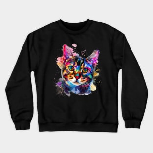 Bengal Cat Colorfull Pop Art Design For Cat Onwer Crewneck Sweatshirt